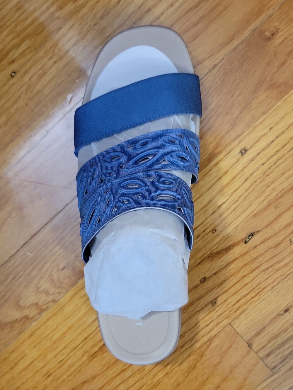 Women’s LifeStride Bzees Blue Slide Sandal - Comfortable Casual Slip-On